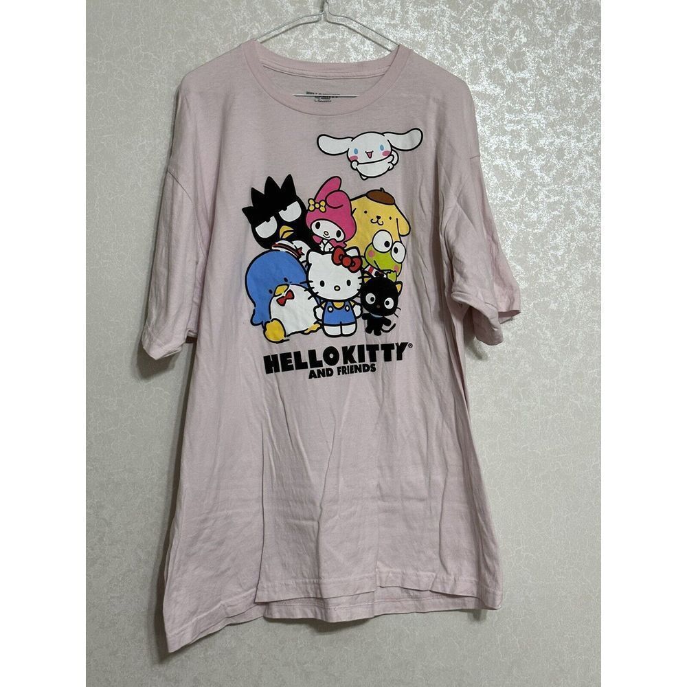 Hello Kitty & Friends T-Shirt XL Pink Short Sleeve Crew Neck Licensed Sanrio